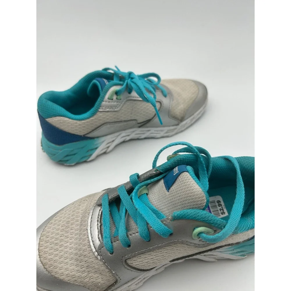 Saucony Kids Silver Teal Mesh Leather Running‎ Shoes SK167473 Size 3.5W